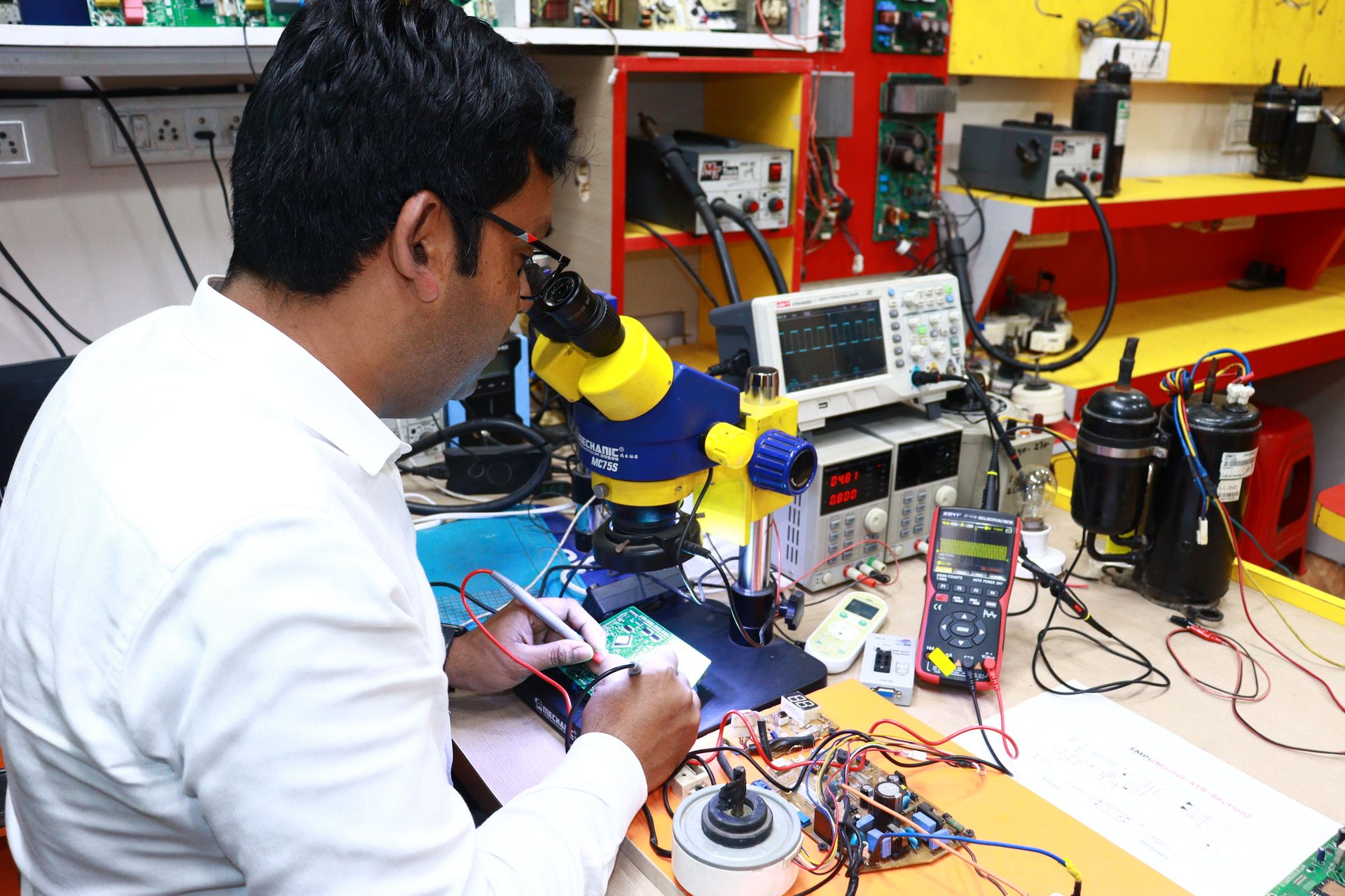Laboratory microscope station used for equipment assessment