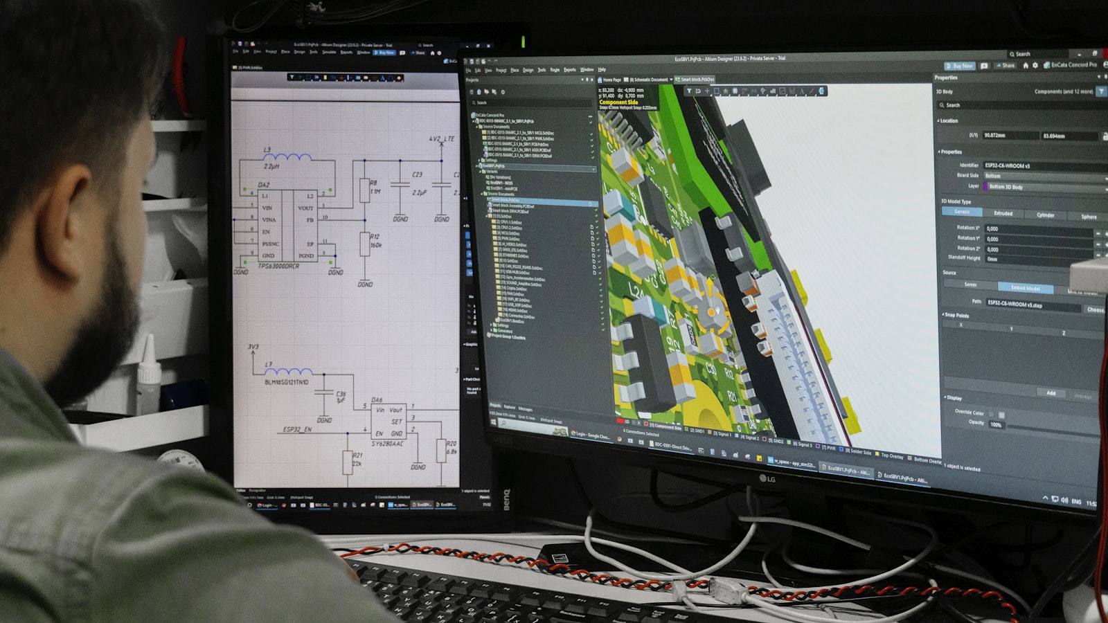 Technical schematic analysis on screen during reverse engineering